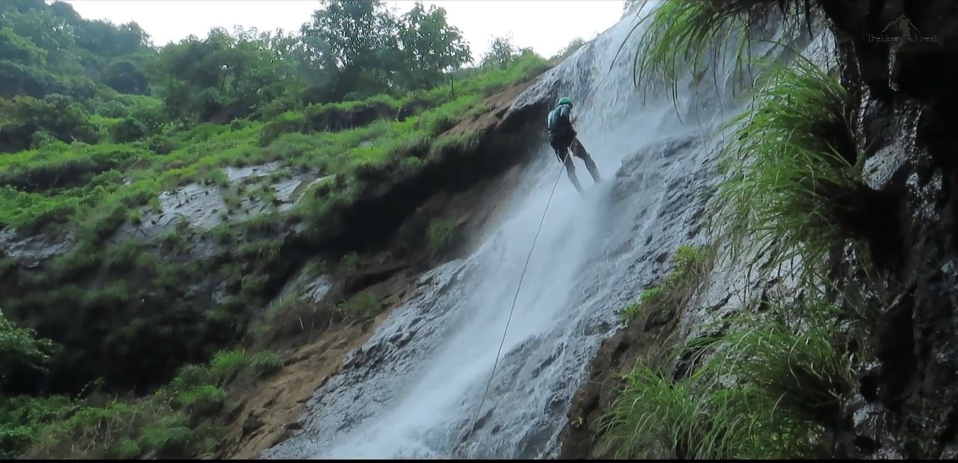 Rappelling at Diksal Waterfall Bhivpuri