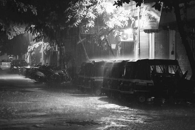 Mumbai City Monsoon at Night