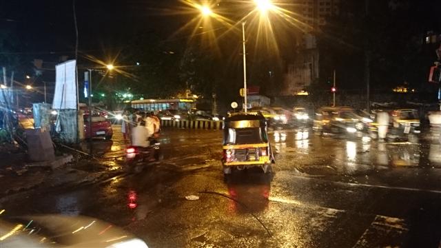 Mumbai Streets Night View After Rain