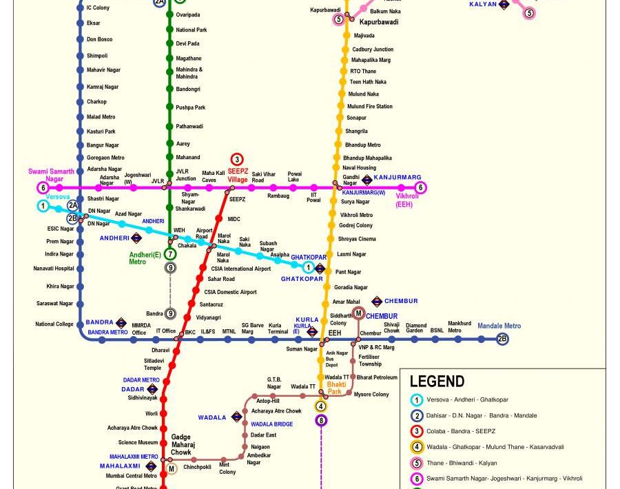 Metro Train Network Route Map
